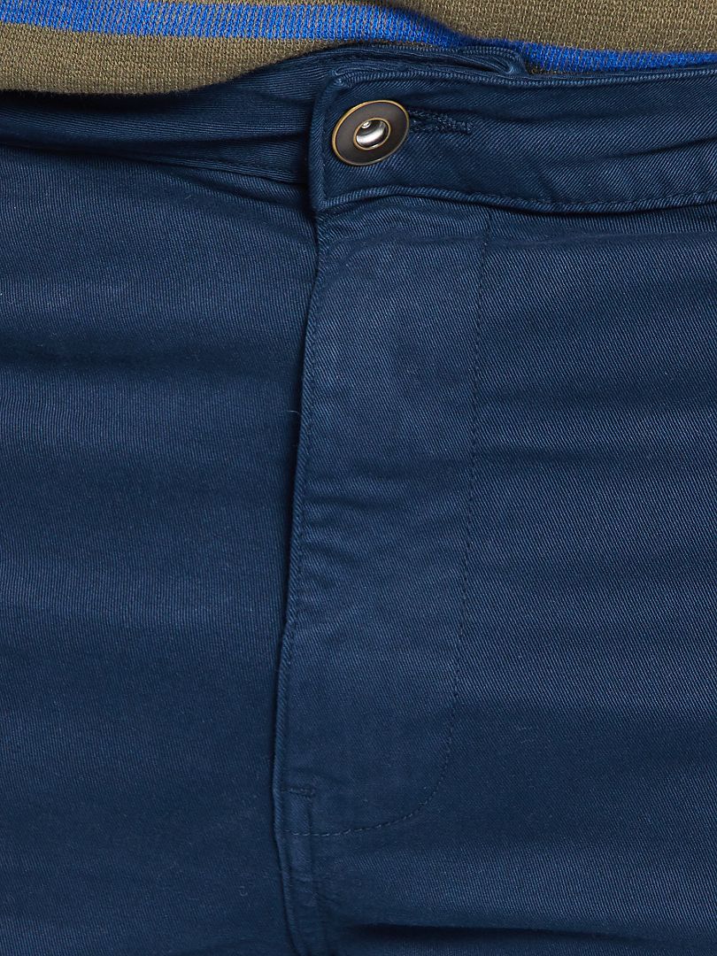 Calça ajustada com 5 bolsos, tamanho L34 - AZUL