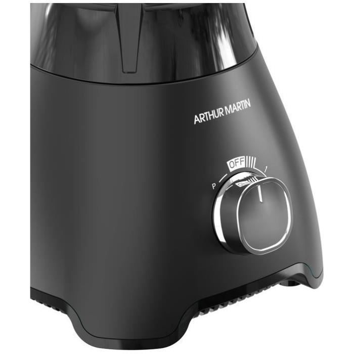 Batidora - ARTHUR MARTIN - AMPB40 - Vaso de vidrio graduado de 1,5 L - 400 W - 2 velocidades + función de pulso - Gris