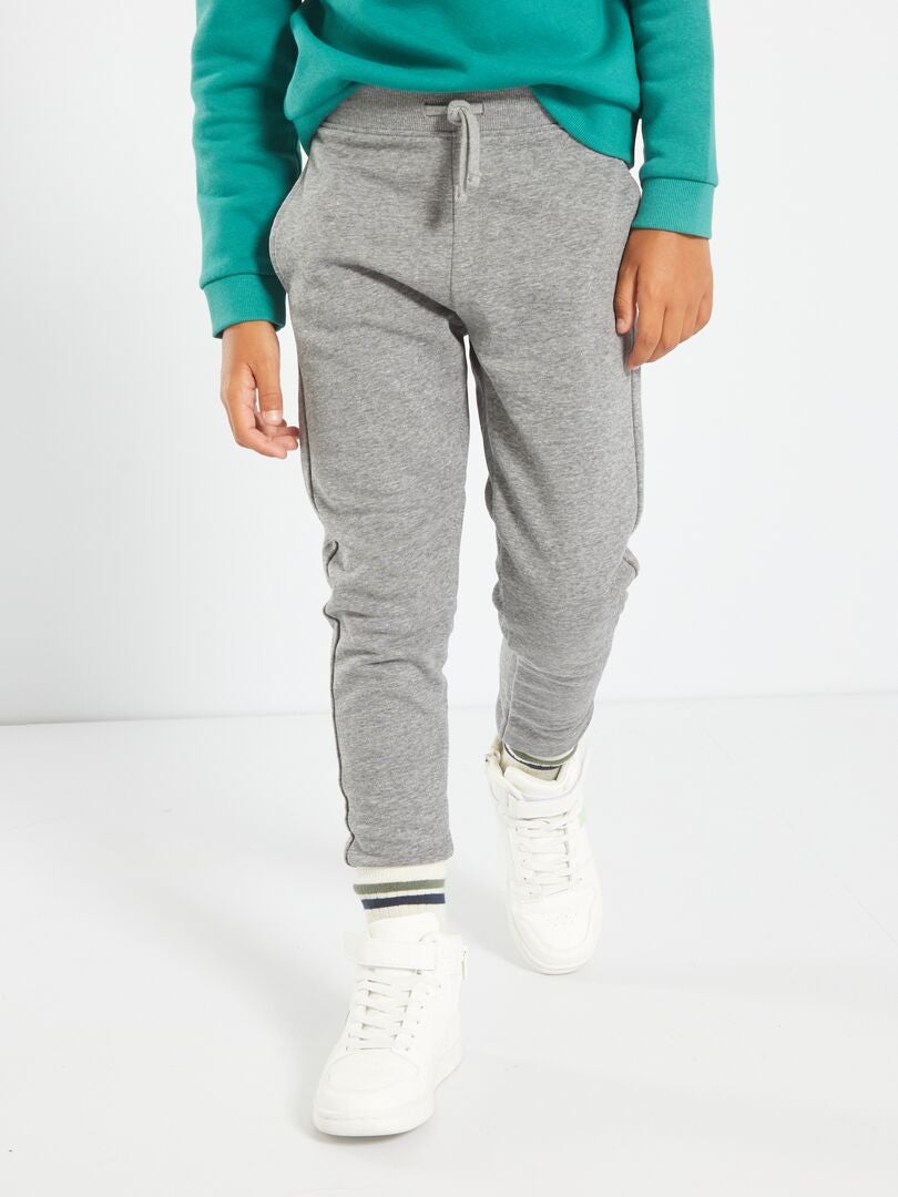 Effen katoenen joggingbroek - Lichtgrijs