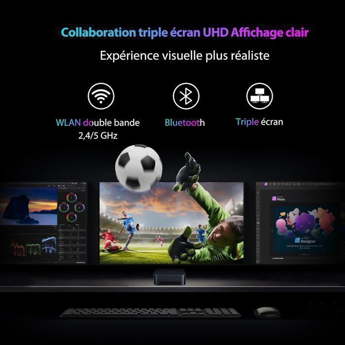 Blackview MP80 - Mini PC - 16Go DDR5 - 512Go SSD - Windows 11 Pro - Intel N97 3.6GHz - 4K HD - Double WiFi - Gigabit Ethernet -HDMI