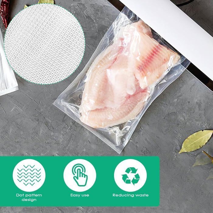 2 rollos de bolsas de vacío para alimentos de 30×600 cm, rollo de film plástico para congelación, para conservación en la cocina [MA305]