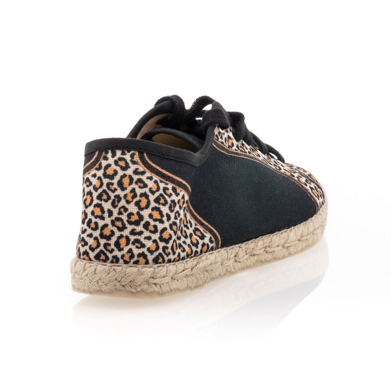 Svarte espadriller med tausåler til dame
