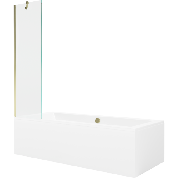 Wanna prostokątna Mexen Cube 180x80cm z obudową i parawanem 1-skrzydłowym