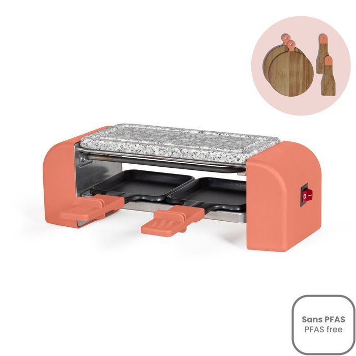 Racletteset voor 2 personen - LIVOO x Marmiton - DOC306 - 450 W - 5 recepten via QR-code - Uitneembaar granieten plateau