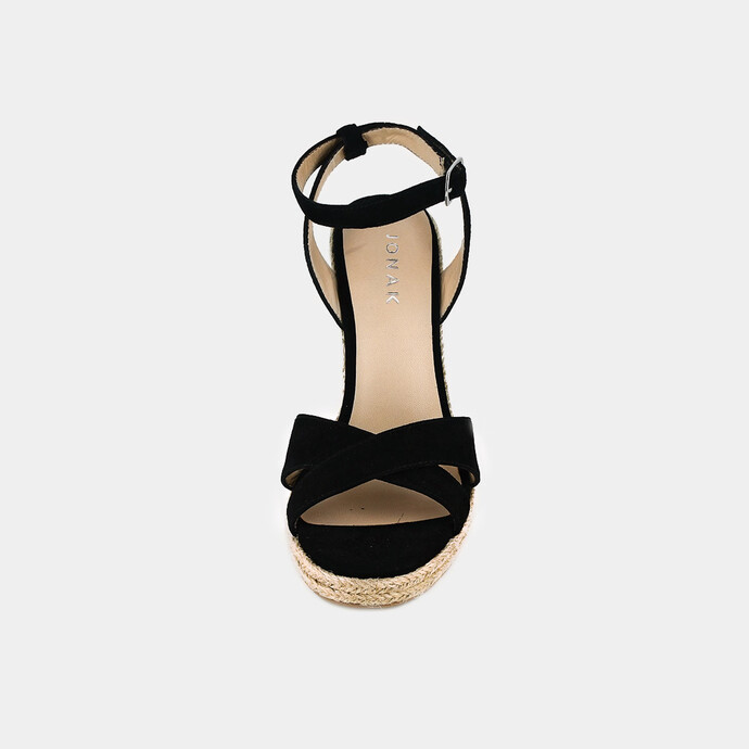 Espadrilles à brides croisées  en velours noir