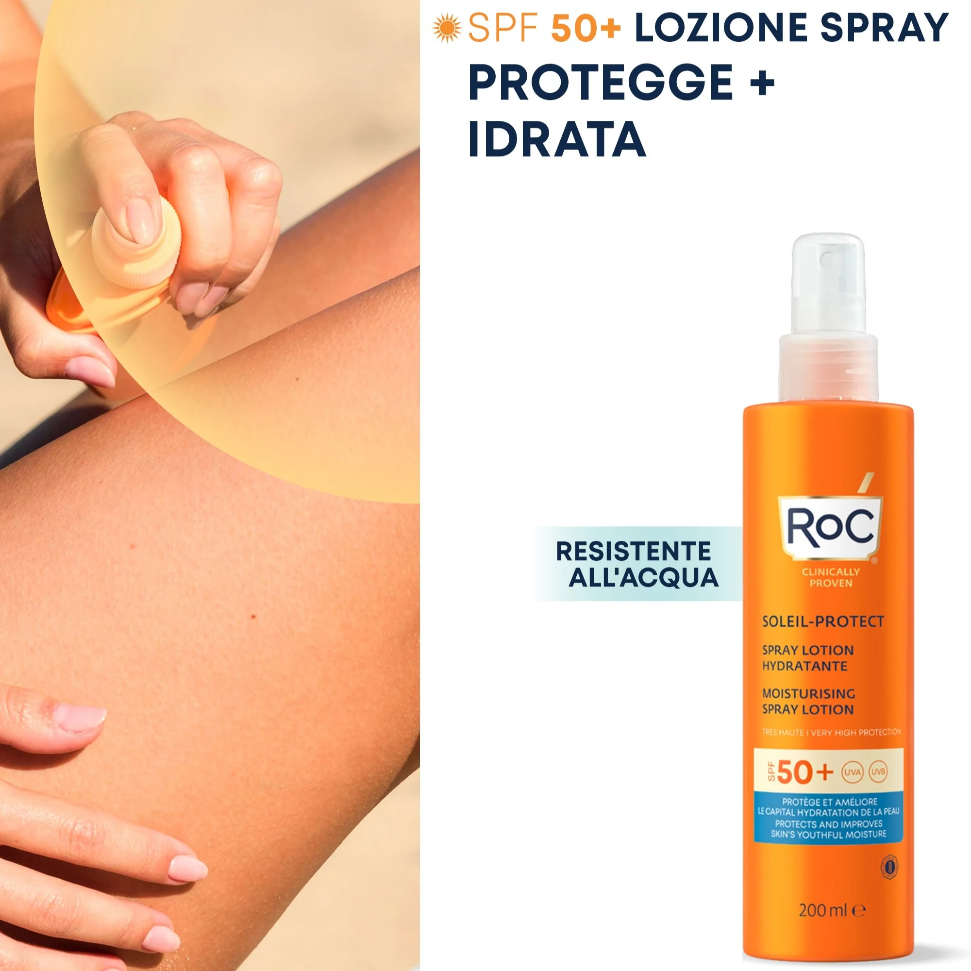 Soleil-Protect Lozione Spray Solare Corpo Idratante SPF50+ - Spray solare corpo alta prot.