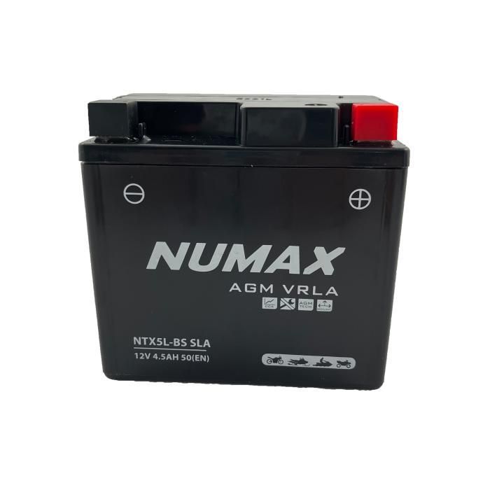 Batería para motocicleta Numax Premium AGM YT5LBS de 12 V y 5 Ah, 70 A