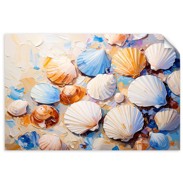 Naklejka na ścianę Feeby Muszle Plaża Piasek jak malowany 30x20