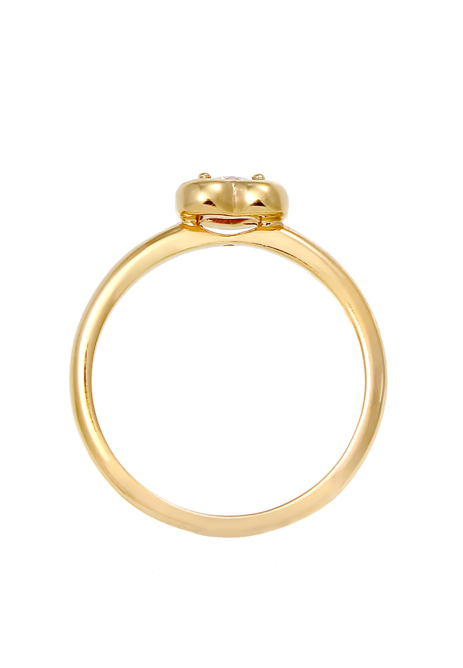Elli Coeur Amour avec Cristaux de Zircone Bague Femme - (925/1000) Argent Plaqué Or