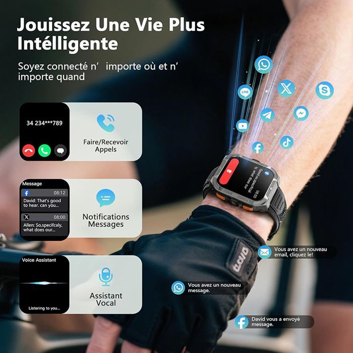 Blackview W80 Pro Smartwatch for Men and Women, Bluetooth, 900mAh, 1.91