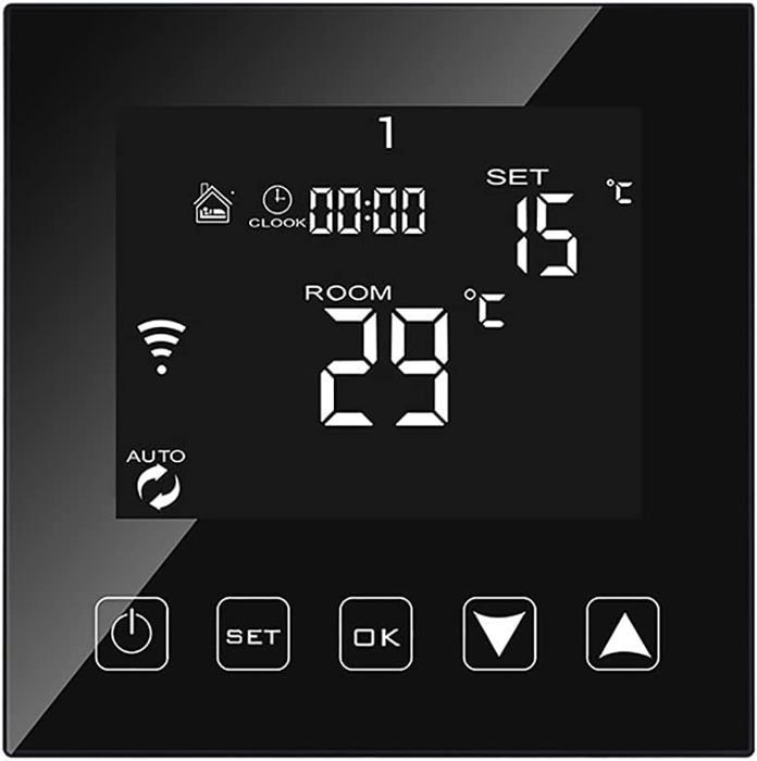 Termostato inteligente con conexión WiFi para caldera/calefacción por suelo radiante, agua, conexión por cable de 3 A, Alexa, Google Assistant, aplicación Tuya Smart Life.