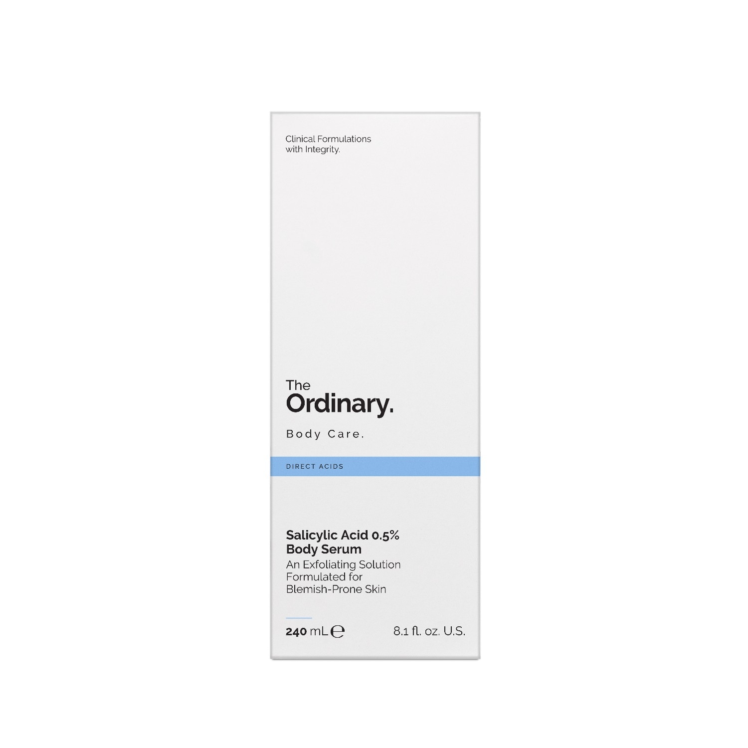 The Ordinary -vartalonkuorinta tasaiselle iholle. 0,5 % salisyylihappoa – 240 ml