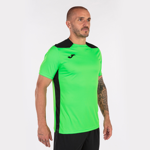 Camiseta Manga Corta Joma Championship Vi Verde Flúor Negro
