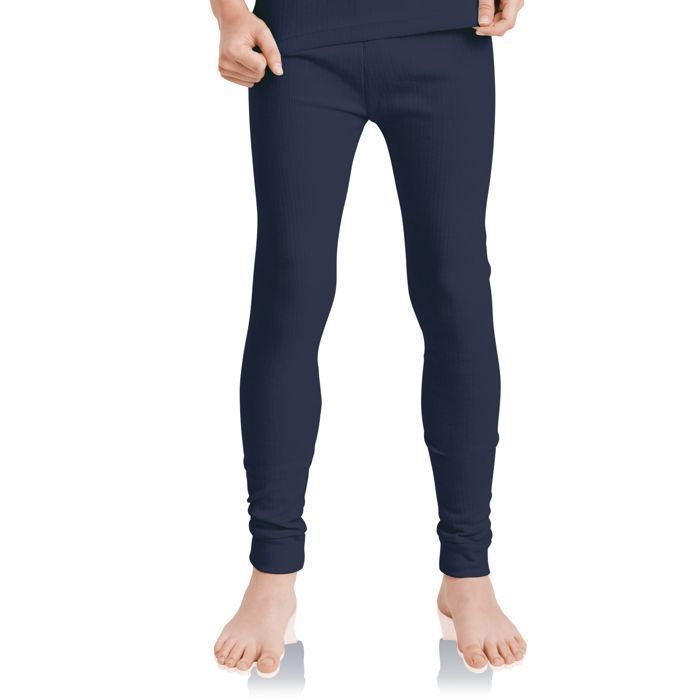 Roupa íntima térmica e de esqui MT - Roupa íntima comprida de inverno para meninos e meninas - Azul marinho