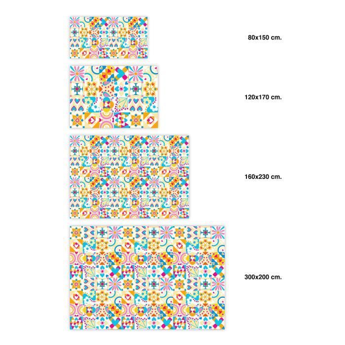 Teppich – Agatha Ruiz de la Prada – Hydraulic – Creme – 100 x 100 cm – Synthetisches Vinyl