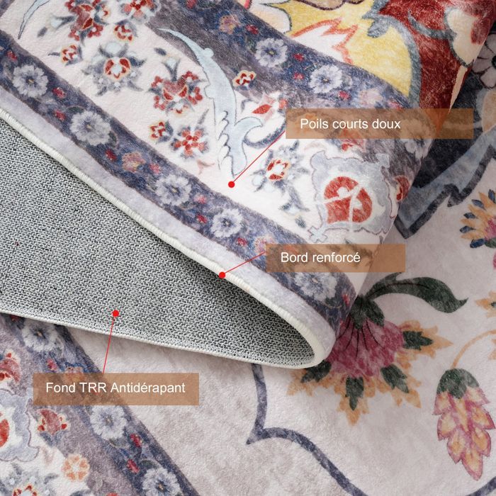 Living Room Rug 140x200cm Machine Washable Non-Slip Living Room Rug Boho Chic Bedroom Rug for Living Room, Bedroom, Office