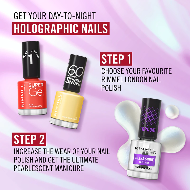 Rimmel Holographic Glitter Nagellack Überlack
