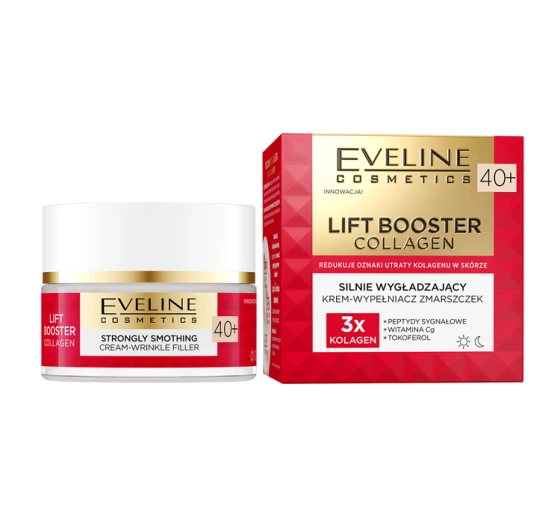 Eveline Cosmetics Lift Booster Collagen silnie wygładzający krem-wypełniacz zmarszczek 40  50 ml