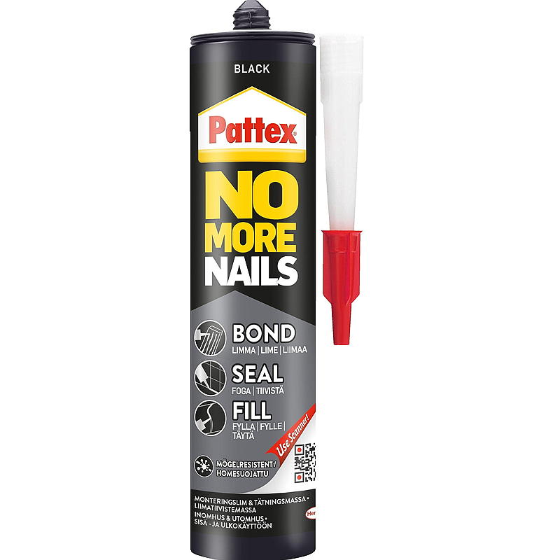 Pattex No More Nails lijm voor gewrichten 280 ml, zwart, Pattex