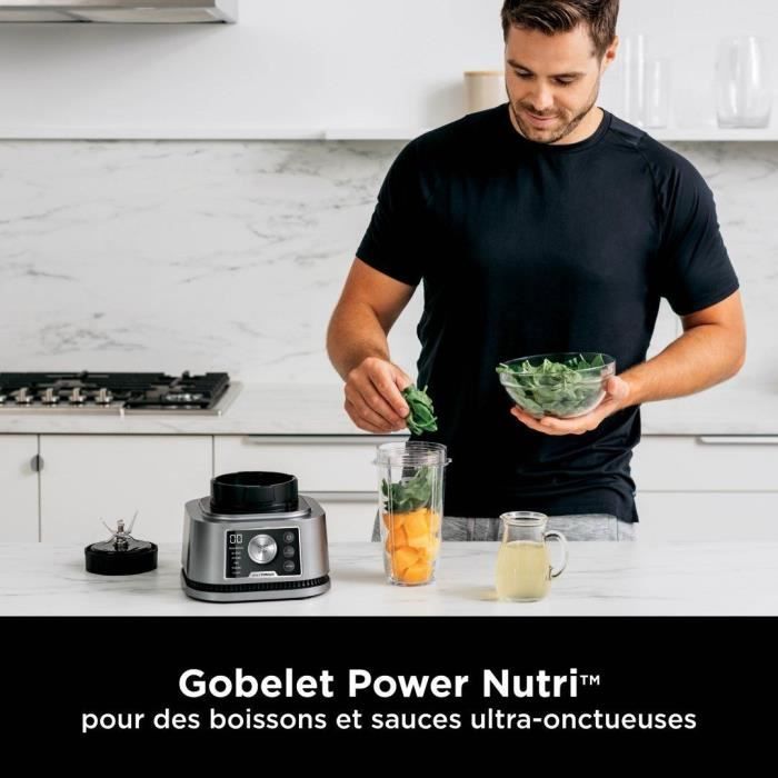 Frullatore Ninja 3 in 1 Foodi Power Nutri CB350EU - Programmi automatici - Caraffa da 2,1 l, ciotole da 700 ml e 400 ml - 1200 W