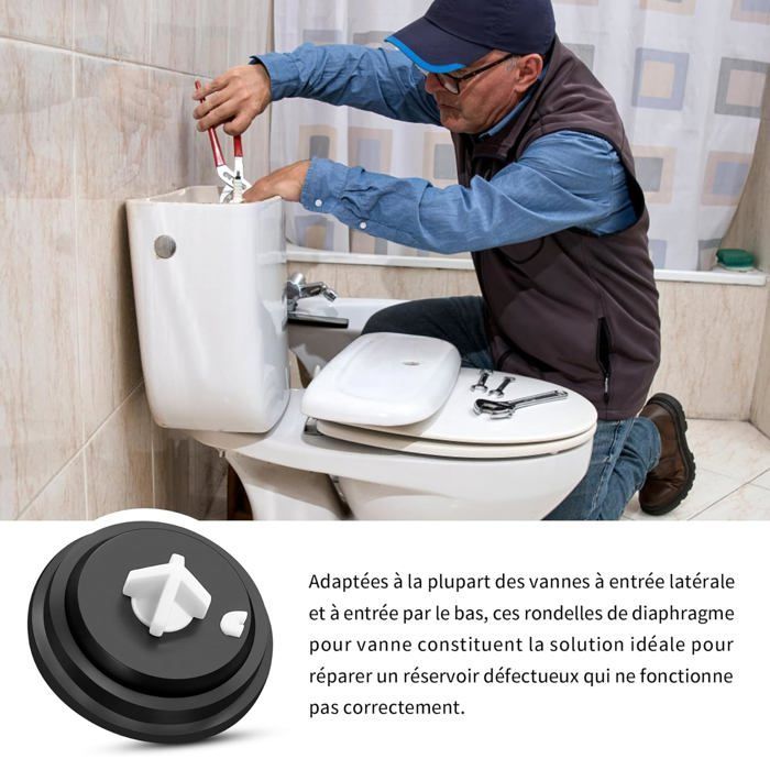 Joints - Membranes en caoutchouc remplaçables - Pour l'entretien de la chasse d'eau - 4 pièces