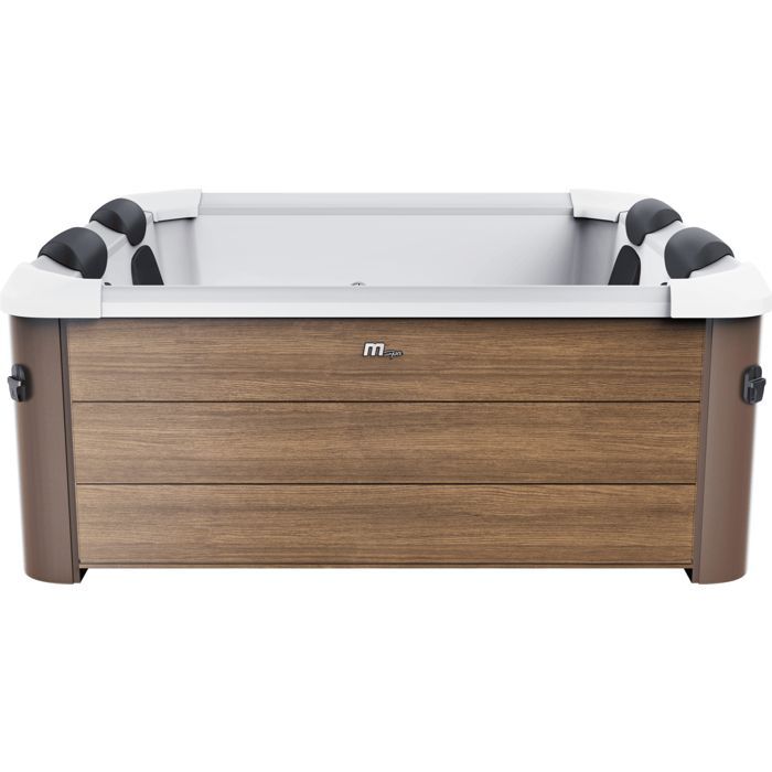 Spa cuadrado de 140 cm x 140 cm, color ámbar, 6 plazas.