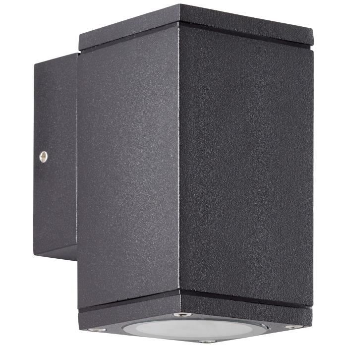 Außenwandleuchte - BRILLIANT - HALLY - Metall und Glas - Anthrazit - GU10 LED - 1 x 10 W IP44