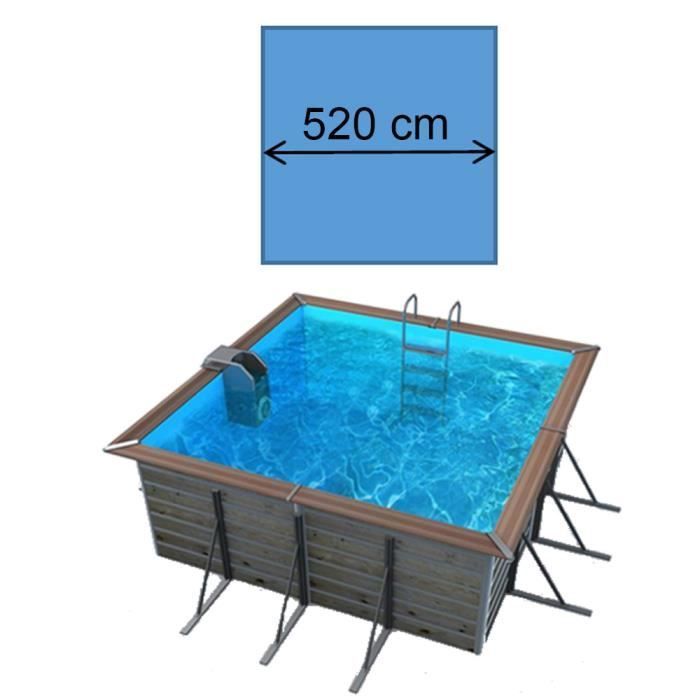 Piscina rectangular de madera WATERCLIP - Filtración de arena - 5,20 x 5,20 x 1,47 m