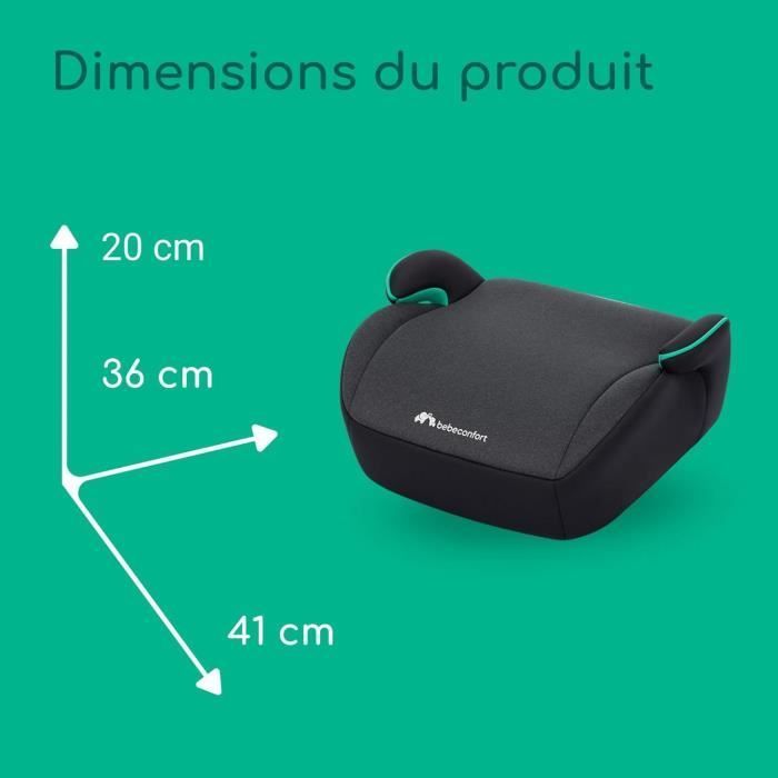 Seggiolino auto rialzato BEBECONFORT Manga i-Safe, Gruppo 3, con cintura di sicurezza, da 6 a 10-12 anni (36 kg), colore nero fumé.