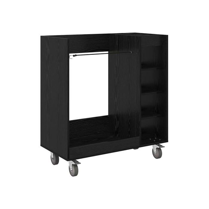Taquilla de golf moderna - vidaXL - Roble negro - 90x45x98 cm - Amplio espacio de almacenamiento - 4 ruedas - Estructura metálica