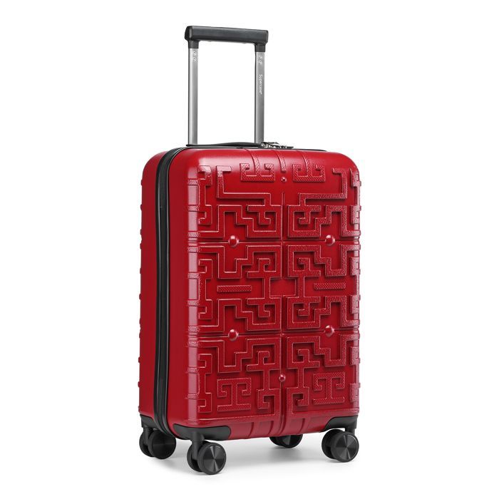 Maleta de cabina Kono de 55x35x23 cm, maleta rígida de polipropileno con 4 ruedas y cerradura TSA, 20 pulgadas (roja)