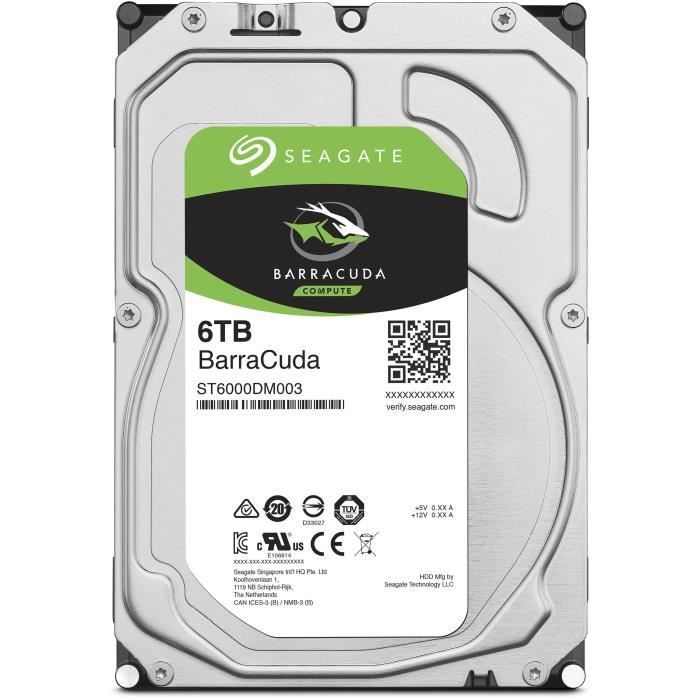 SEAGATE - Disco rigido interno HDD - BarraCuda - 6 TB - 5.400 giri/min - 3,5