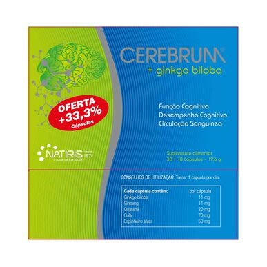 Cerebrum Kognitiivisen toiminnan lisäravinne Ginkgo Biloba 30 10 kapselia 30 10 kapselia