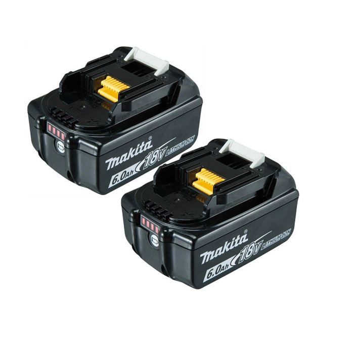 Pack 2 batteries 18V 6Ah + Chargeur double DC18RD + Coffret Makpac | 198077-8 - Makita