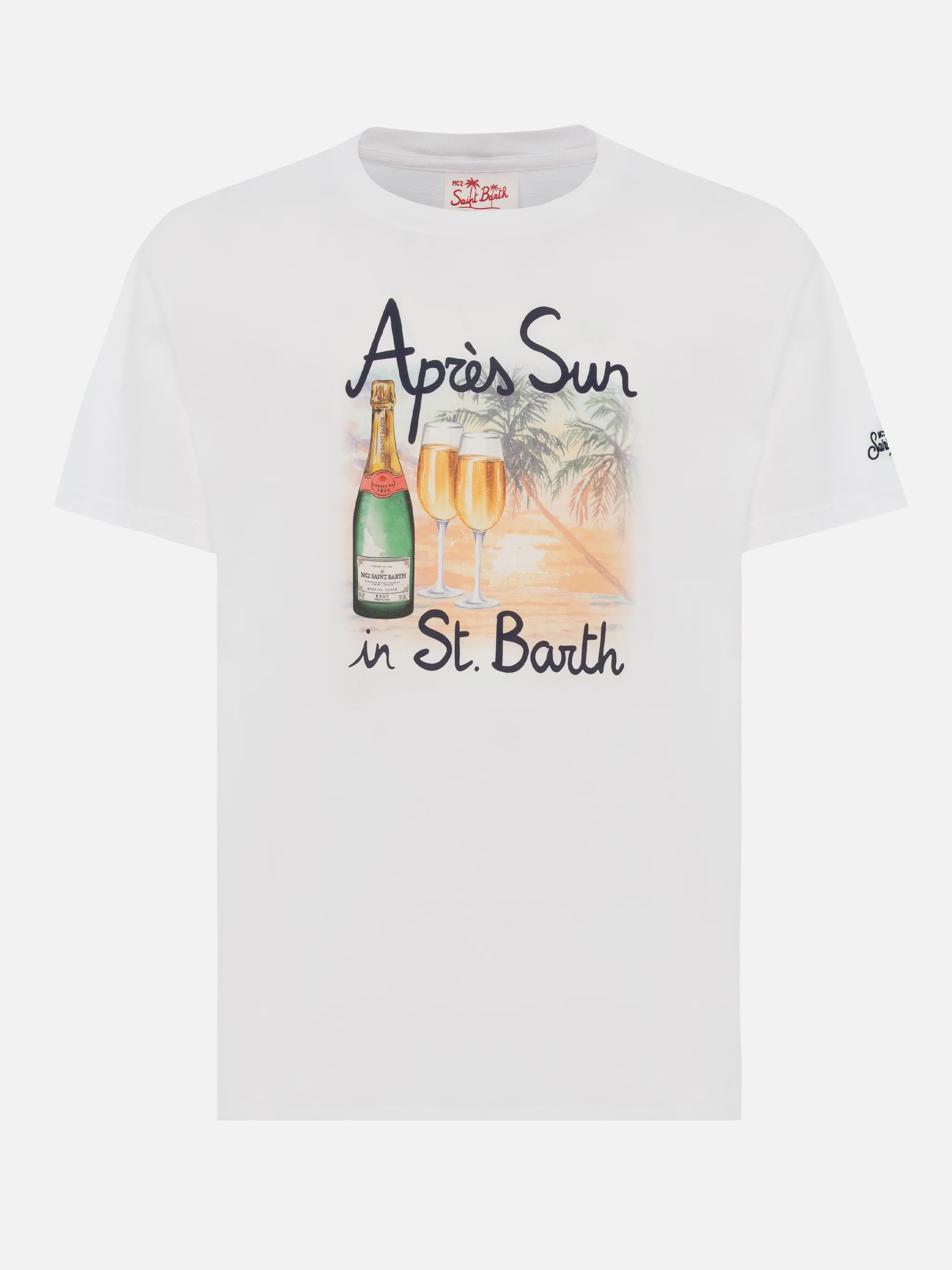 T-shirt Man van katoen met Après Sun-print in St. Barth