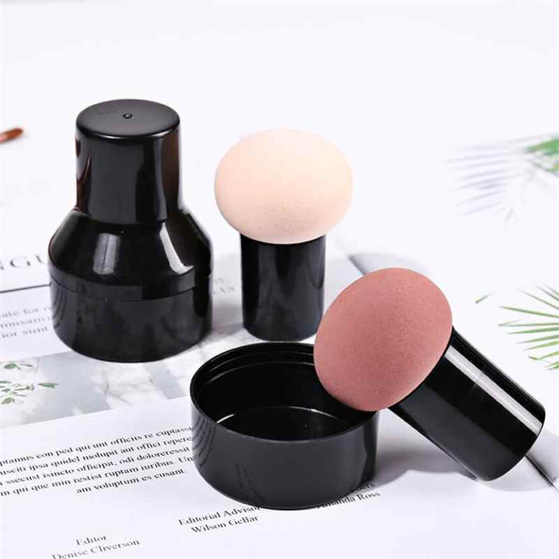 Esponja de maquiagem em formato de cogumelo, esponja cosmética para maquiagem com estojo de armazenamento, esponja para base e pó, ferramentas de beleza femininas para maquiagem.