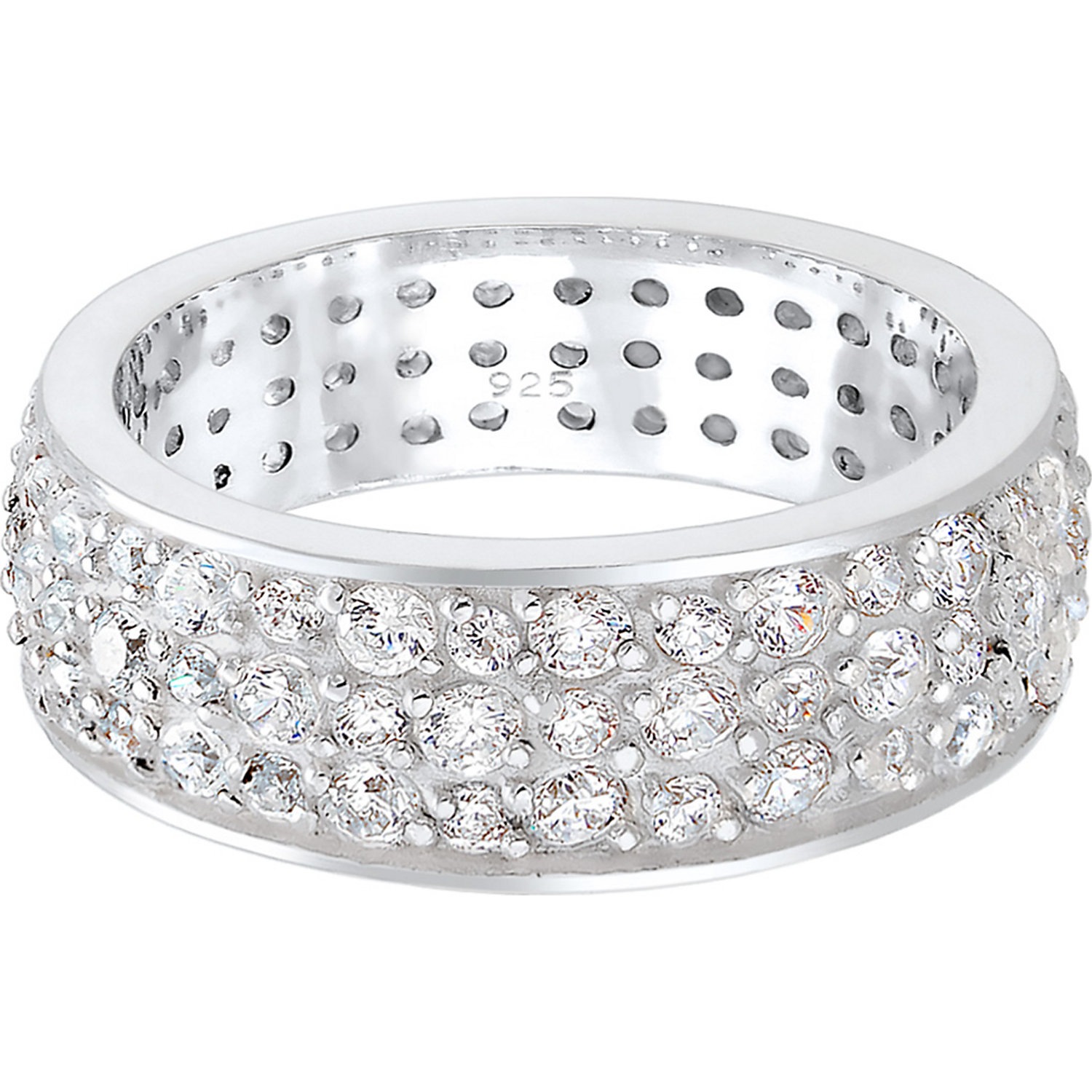 Elli PREMIUM Classique Bague Femme - (925/1000) Argent Cristal Zircone