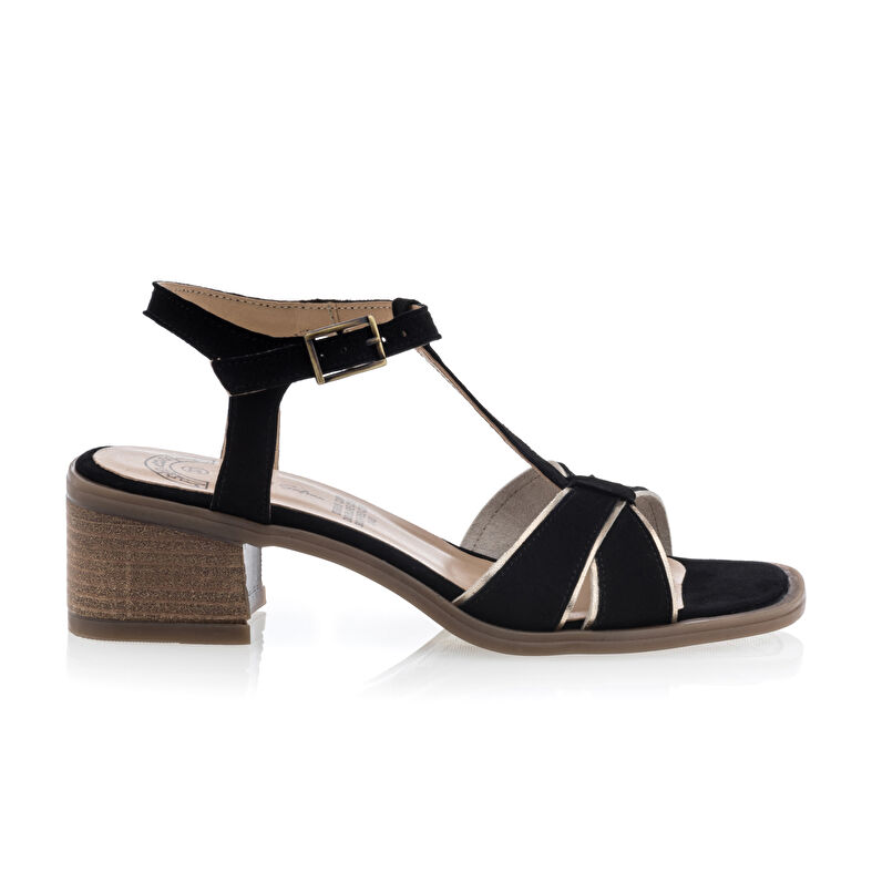 Schwarze Damensandalen / Zehenfreie Schuhe
