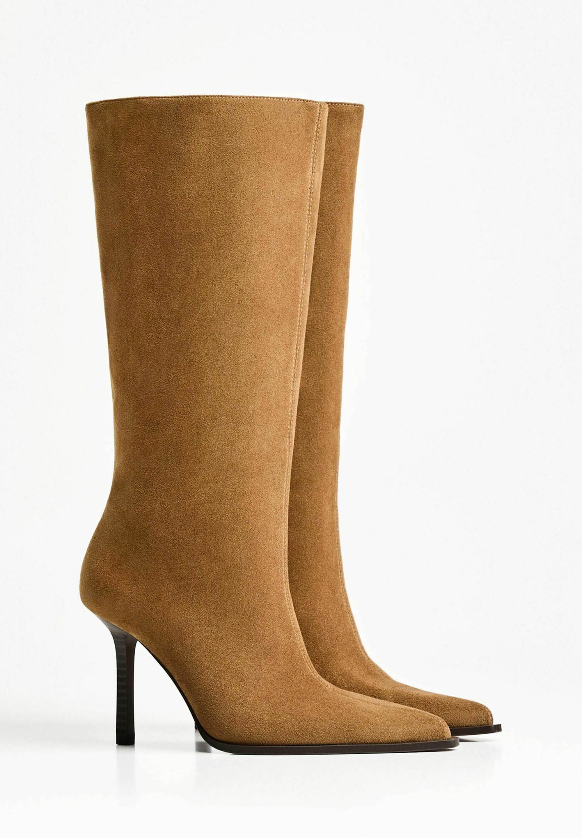 Bershka WIDE - Laarzen met hoge hakken - beige