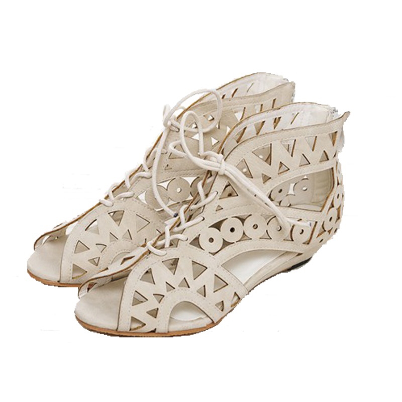 Sandales d'été pour femmes, style gladiateur, à talon bas et fermeture éclair, pointures grandes tailles.