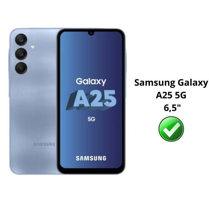Capa à prova de choque - Phonillico - Samsung Galaxy A25 5G - Silicone macio - 2 películas de vidro temperado - Proteção reforçada