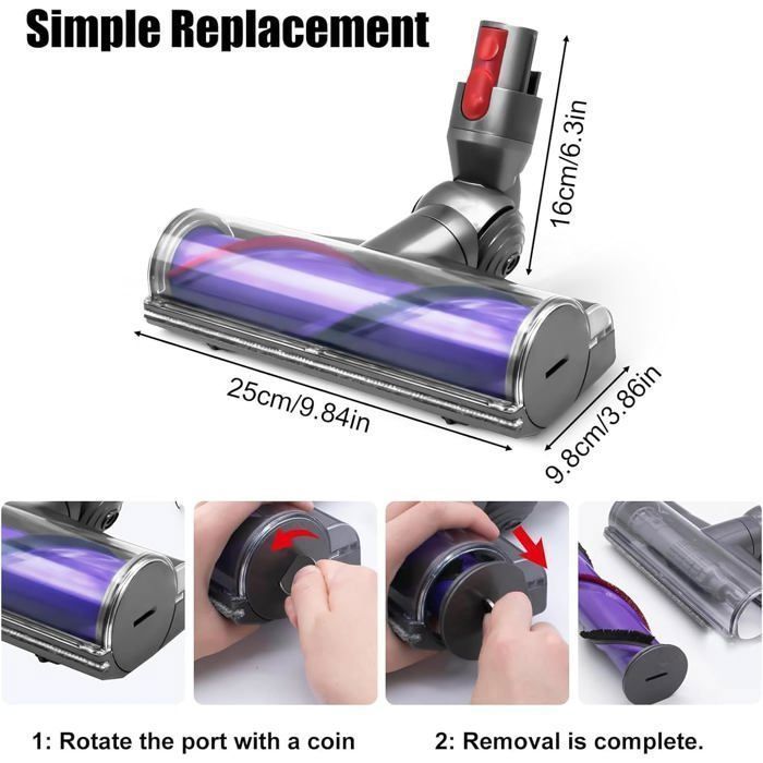 Cepillo para suelos de aspiradora, para Dyson V7 V8 V10 V11 V15 SLIM, Accesorios para aspiradoras - BLOSSOM