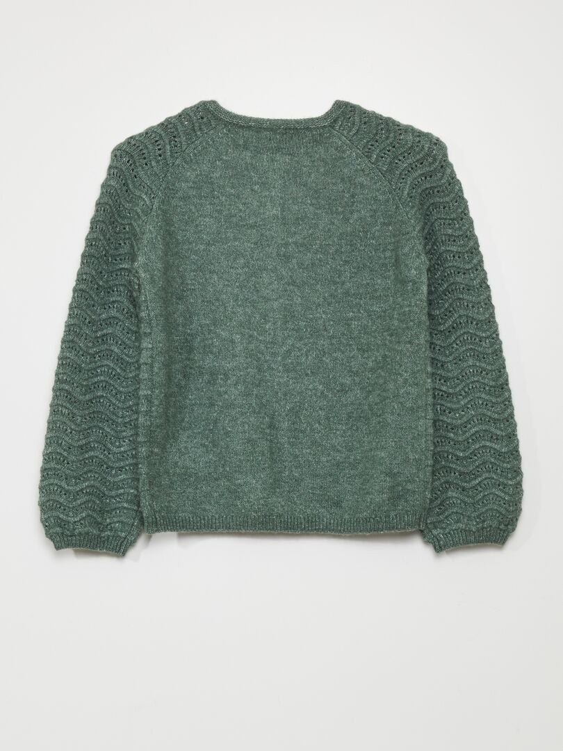 Opengebreid vest - GROEN