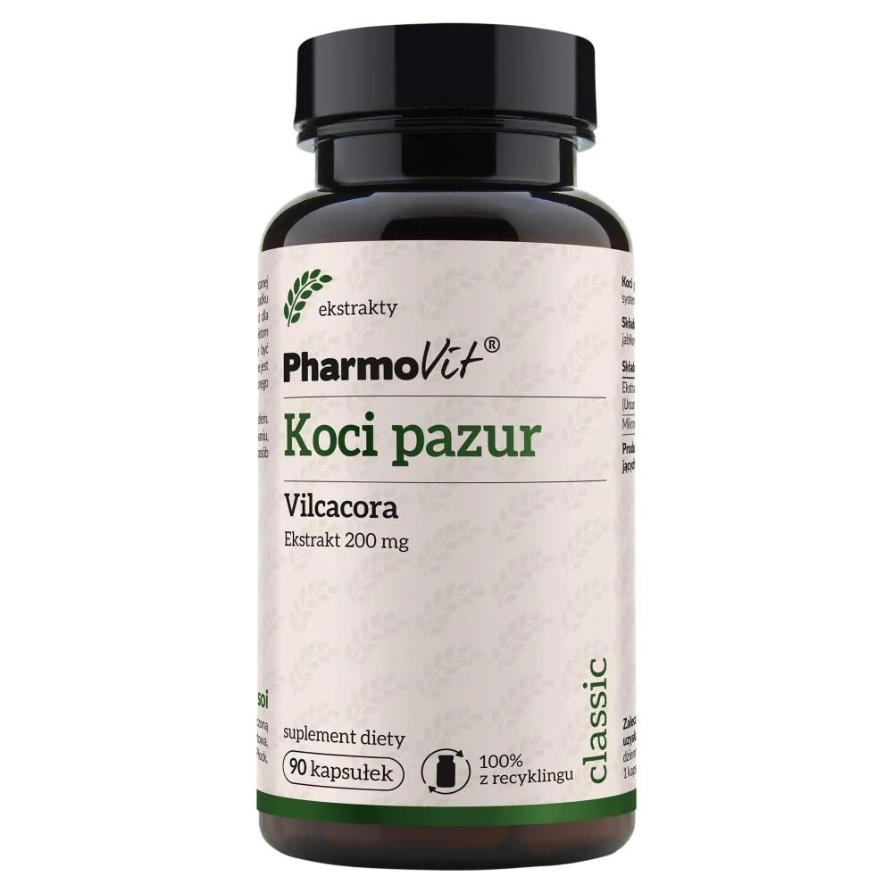 PharmoVit Classic Koci Pazur Vilcacora Ekstrakt 200 mg Kapsułki