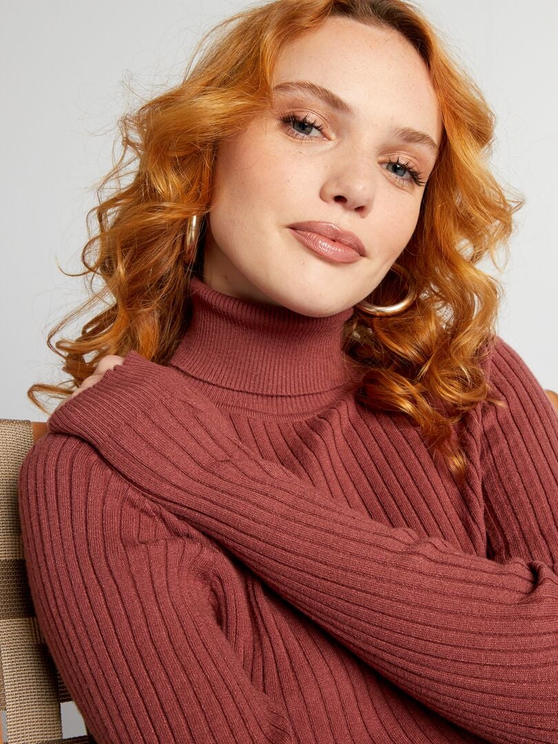 Geribbelde coltrui - ROOD