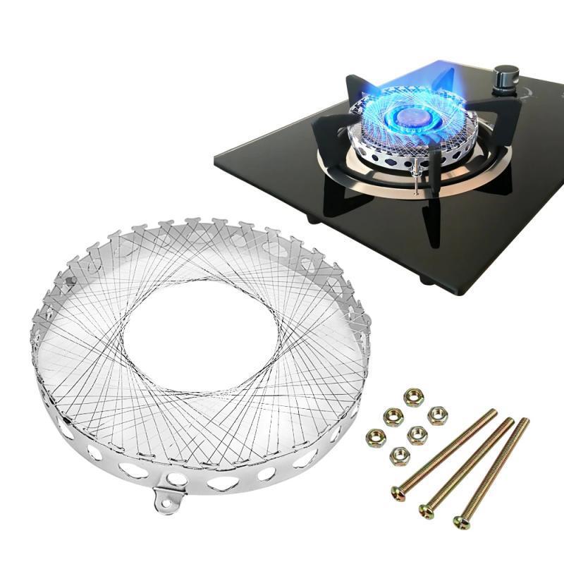 Cubierta de malla de acero inoxidable para cocina de gas, estufa de gas, red para soplete, resistente al viento, ahorro de energía, cubierta circular, herramienta de cocina