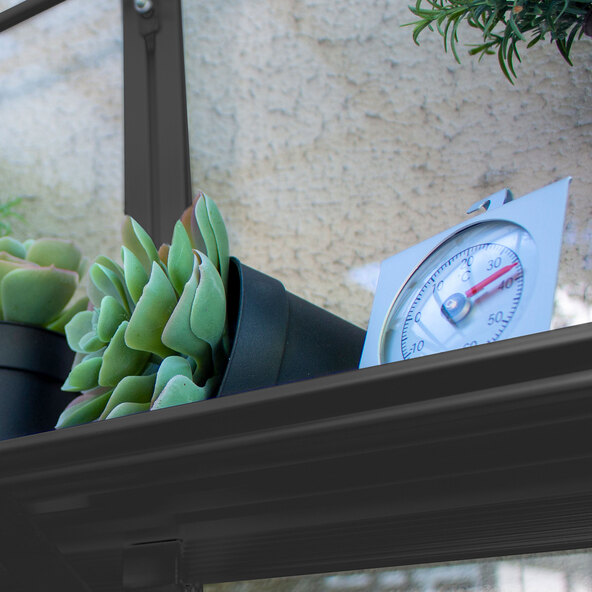 Polis Balcony Greenhouse 350 ESG Steel Foundation, black