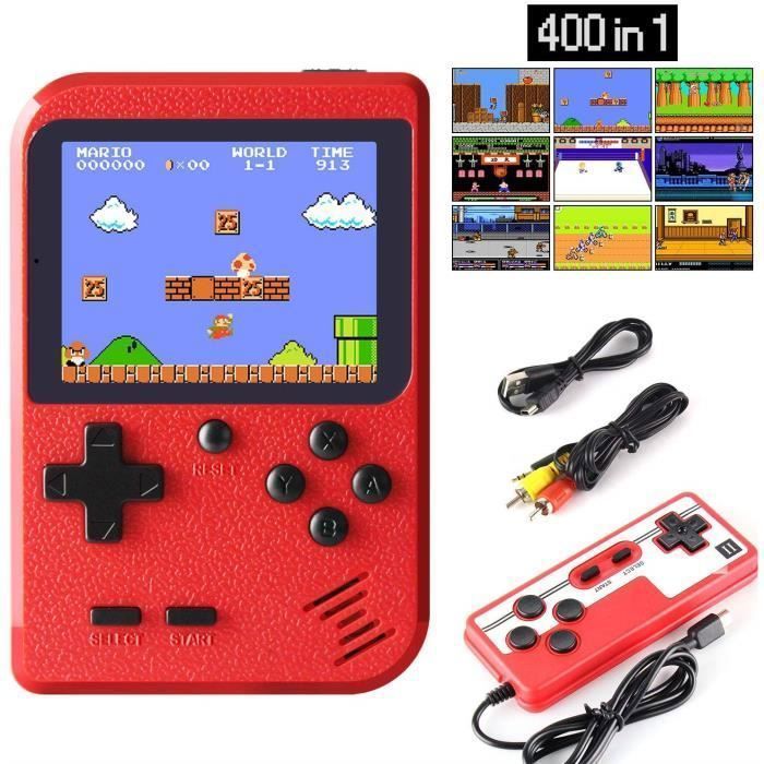 Console portatile - GENERICA - Console di gioco Retro FC - 400 giochi classici - 2 giocatori - Rossa