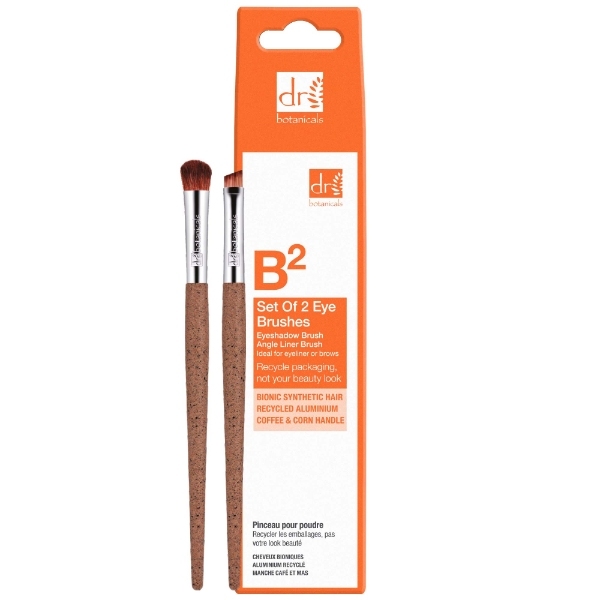 Dr Botanicals Coffee Ground Set van 2 oogpenselen (dubbelverpakking)
