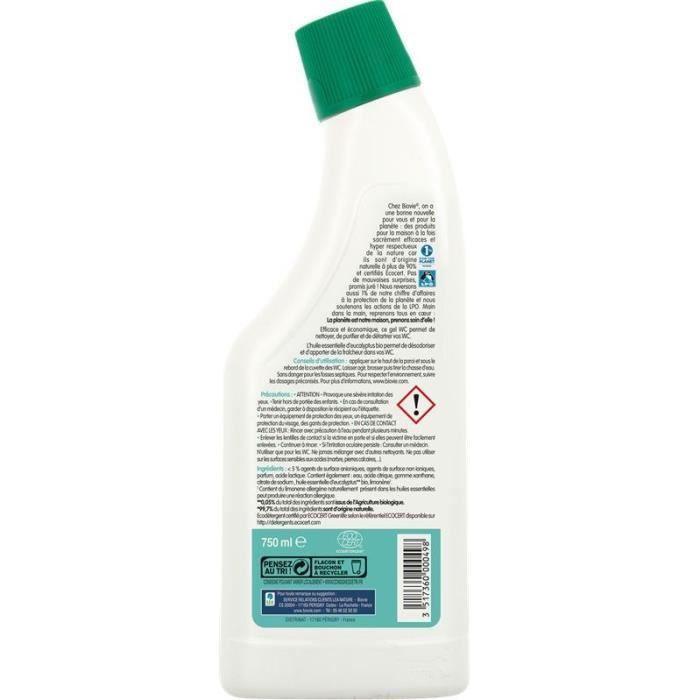 BIOVIE Toiletgel met eucalyptus etherische olie - Biologisch - 750 ml